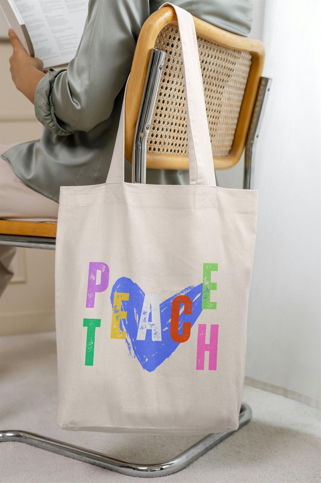 Tote bag TEACHE / PEACE - Imagen 1