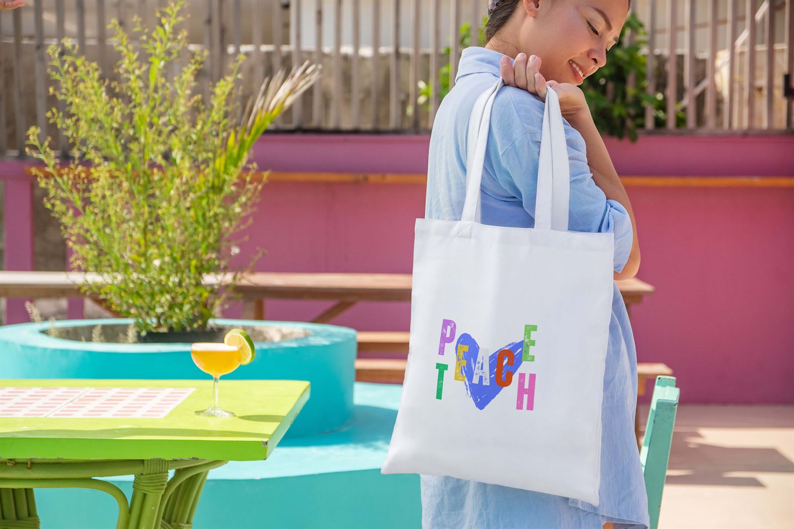 Tote bag TEACHE / PEACE - Imagen 3